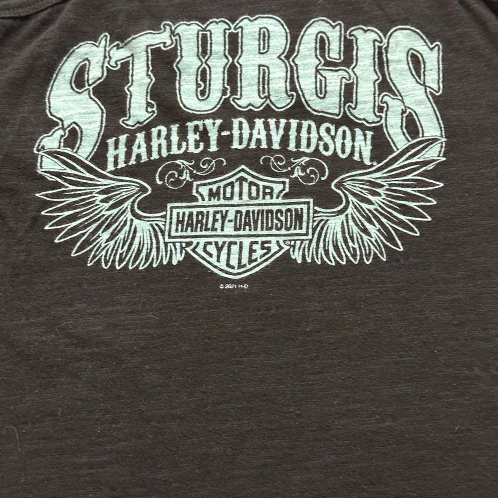Harley Davidson Sturgis Rhinestone Tank Top Black Racerback Small - Picture 11 of 12